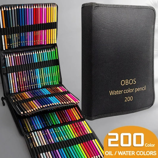200/120/72/48 Colored Pencils Oil / Watercolor Color Pencils with Cloth Bag For Professional Drawing Sketching Art Supplies - Shoppiline