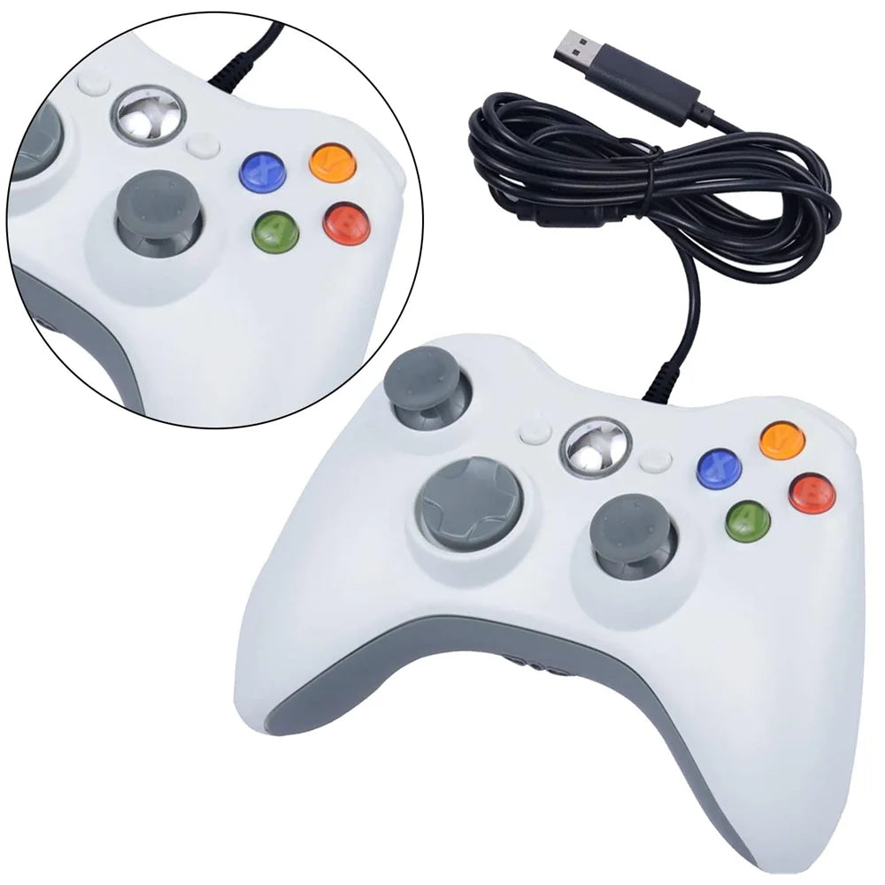 Wired Game Controller for Xbox 360 with Dual-Vibration,Compatible with Xbox 360/360 Slim&PC Windows 7,8,10,11