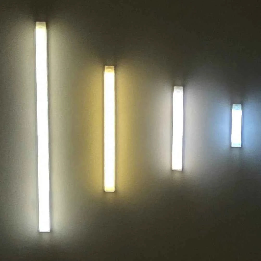 HOMEFISH Cabinet Light USB Rechargeable Motion Sensor LED Bar Light Induction Night Light Portable for Kitchen