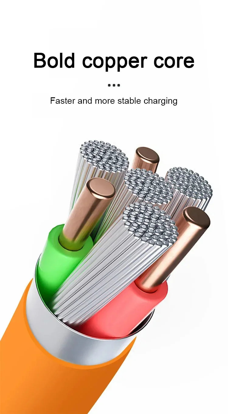 120W 6A Cable  Super Fast Charge PD Type C Liquid Silicone Cable 1M 1.5M 2M Cable C To C Quick Charger Cable for Xiaomi iPhone