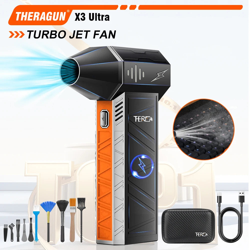 Updated X3Ultra Mini Turbo Fan Jet Electric Duster 4-speed Adjustable 180,000RPM Wind Speed 58m/s Car/PC Cleaning Tools - Shoppiline