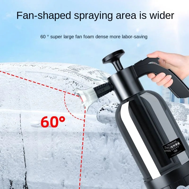 2L Handschaum-Sprühgerät mit 3 Düsentypen, handpneumatische Schaumkanone, Schneeschaum-Autwaschsprühflasche, Autofensterreinigung