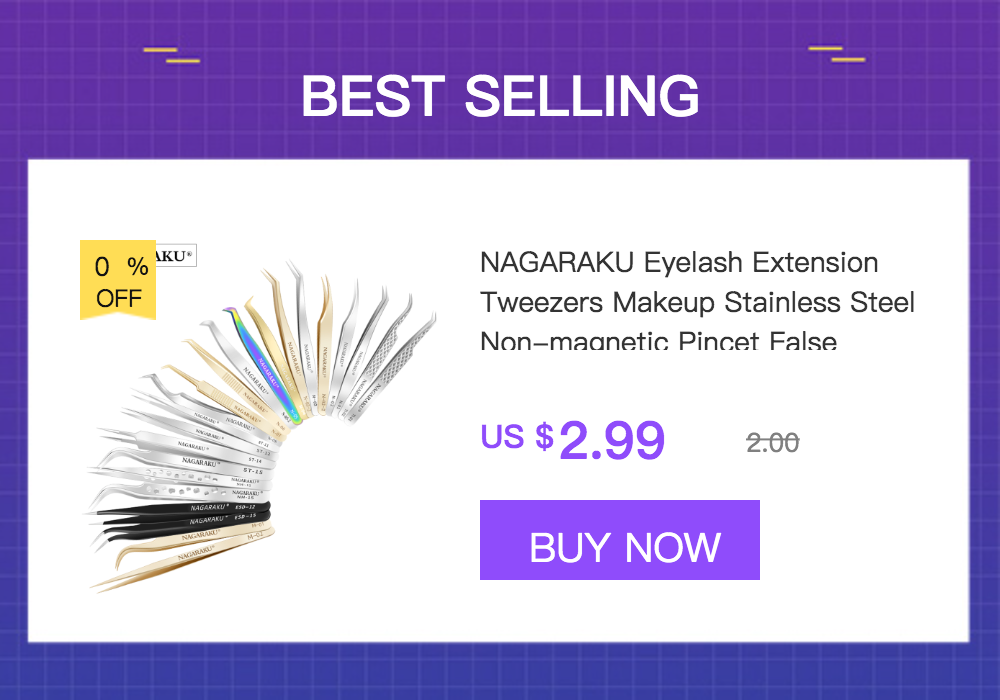 NAGARAKU Stainless Steel Straight Curved Nail Volume Eyelash Accurate Tweezers Nippers Pointed Clip Set Makeup Tools