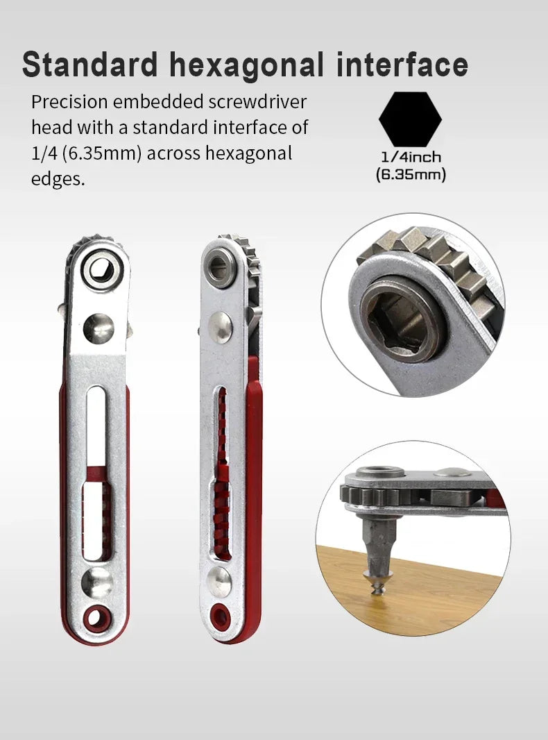 Multifunctional Bidirectional Forward and Reverse Ratchet Screwdriver Elbow Flat Head Wrench Cross Screwdriver Slotted Tool