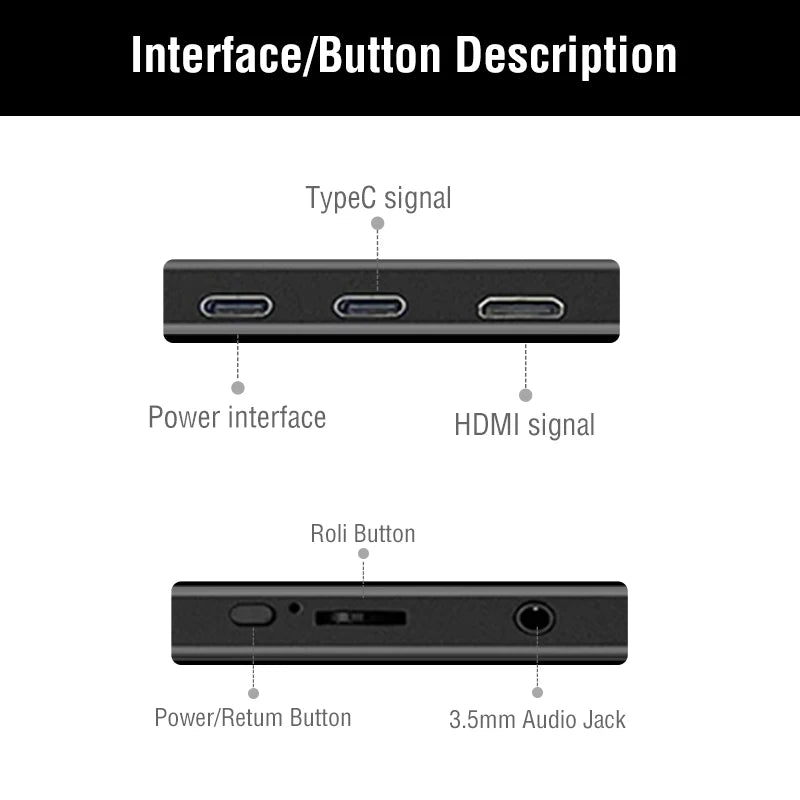14 Inch Portable  Touch Monitor Non-touch optional 16:10 400cd/m2 Gaming Computer Expand Display For XBox PS4/5 Switch Loptop - Shoppiline