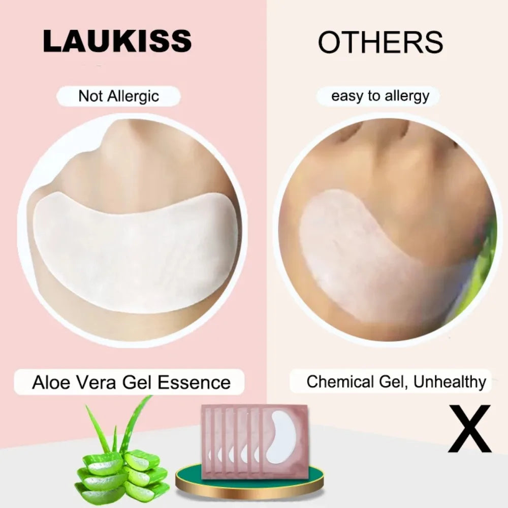 50/500/1000 Stück Hydrogel-Pads für Wimpernverlängerung, Unteraugenpads, Wimpernsticker, Tools, Großhandel LAUKISS