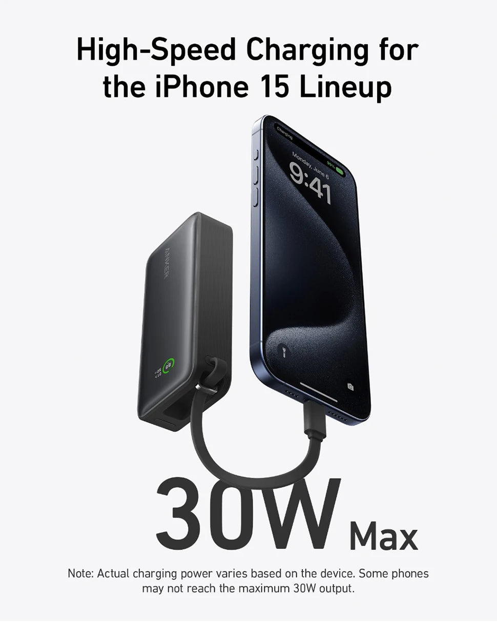 Anker Nano Power Bank 10000mAh PD 30W Spare Battery Portable Power Bank 10K Portable Charger with USB-C Cable for iPhone 17 - Shoppiline