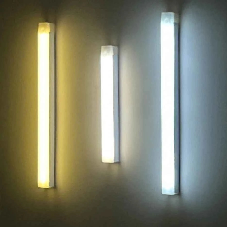 HOMEFISH Cabinet Light USB Rechargeable Motion Sensor LED Bar Light Induction Night Light Portable for Kitchen