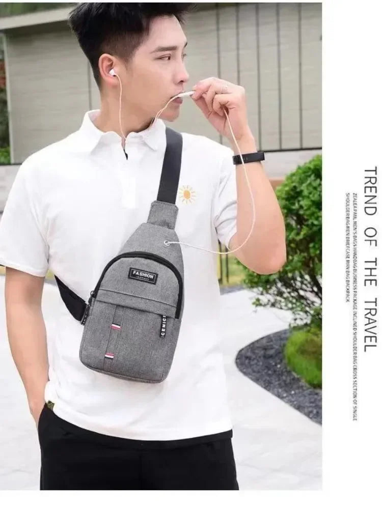 Men's Waterproof Chest Bag, Adjustable Shoulder Strap, Large Capacity, Outdoor Sports, Casual Fashion，water-resistant Fabric