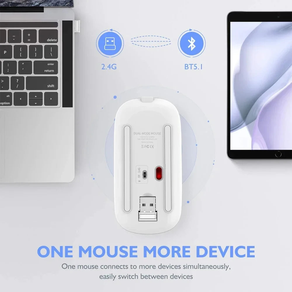 Kabellose Maus Wiederaufladbar Silent LED Hintergrundbeleuchtung Mäuse PC Laptop Computer Maus 2.4Ghz Empfänger Bluetooth Dual Modus Optische Mäuse