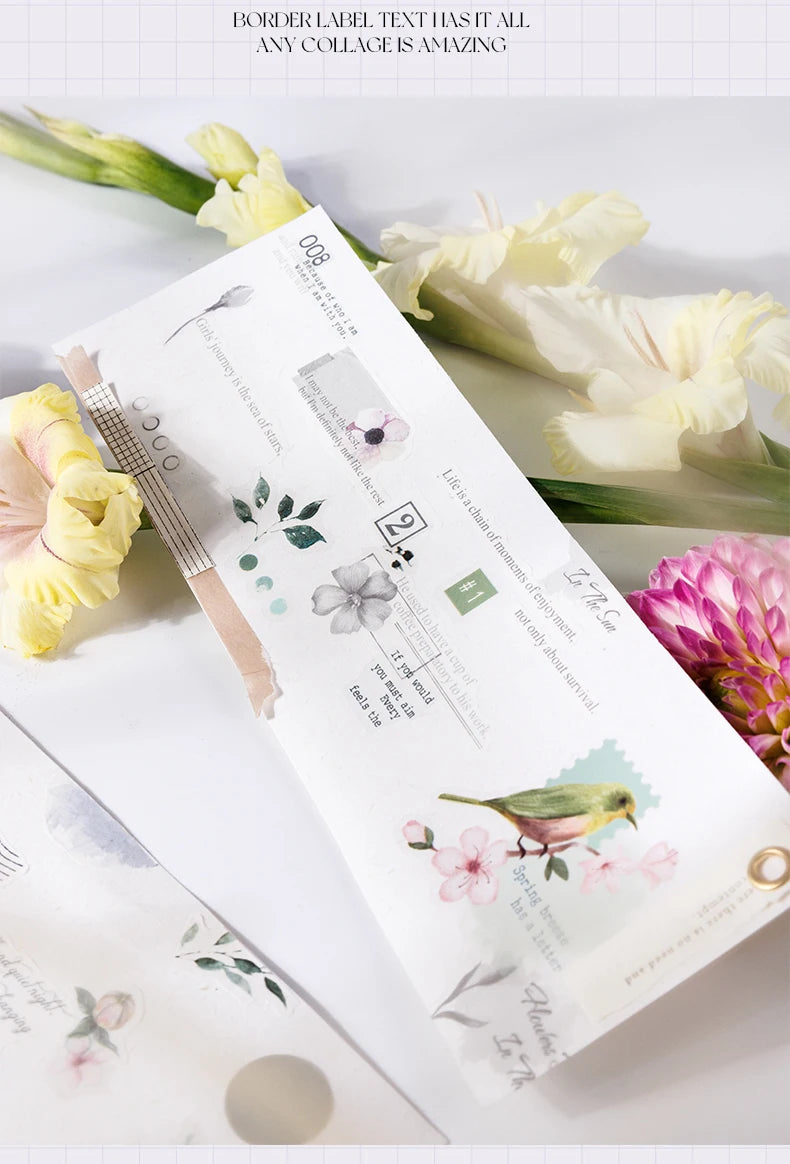 4Style 20pcs/book INS Floral Sticker Book Four Seasons Theme Cutting Scrapbook Dual-material Handbook DIY Decorative Stickers