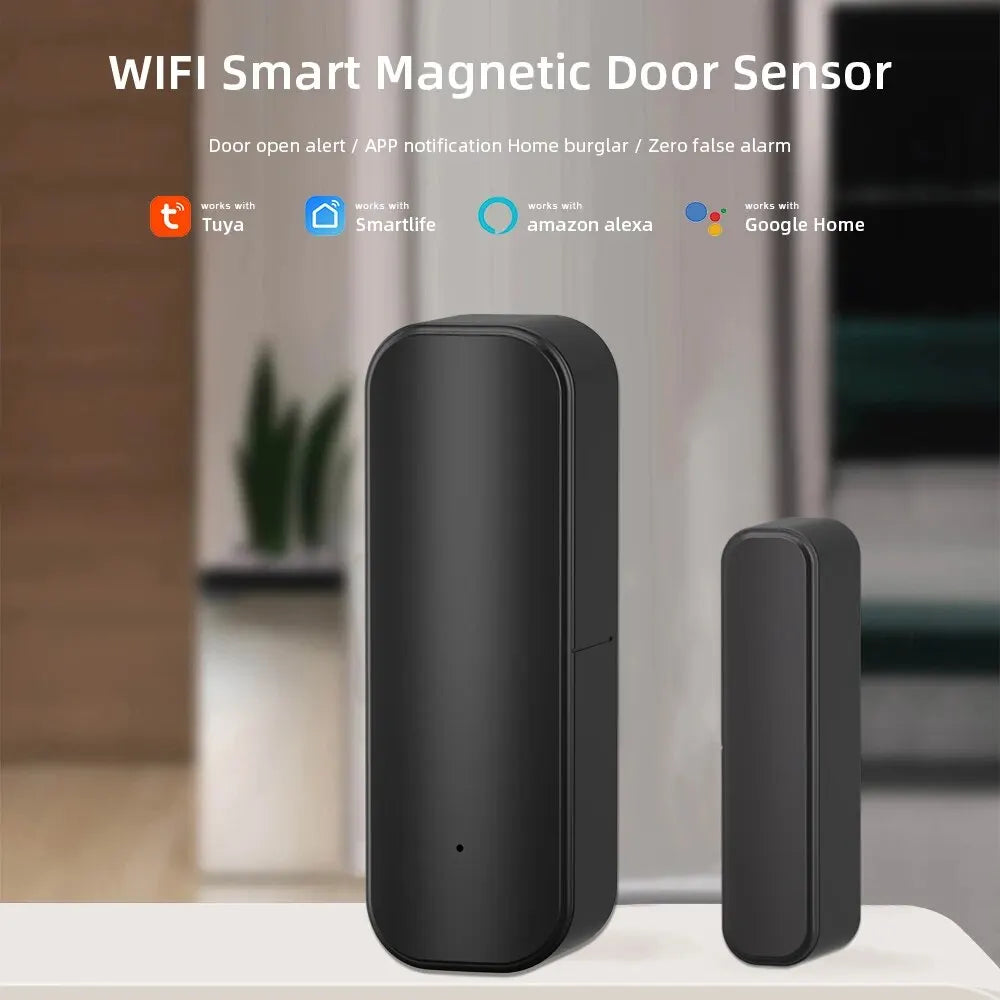 Tuya WiFi/ZigBee Door Window Sensor Smart Home Wireless Door Open Close Detectors APP Remote Alarm Work with Alexa Google Home