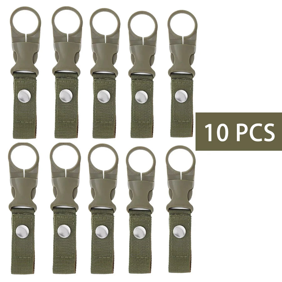 Webbing Water Bottle Holder Climbing Carabiner Belt Backpack Hanger Hooks Clip Multifunction Water Bottle Nylon Buckle Hook Clip