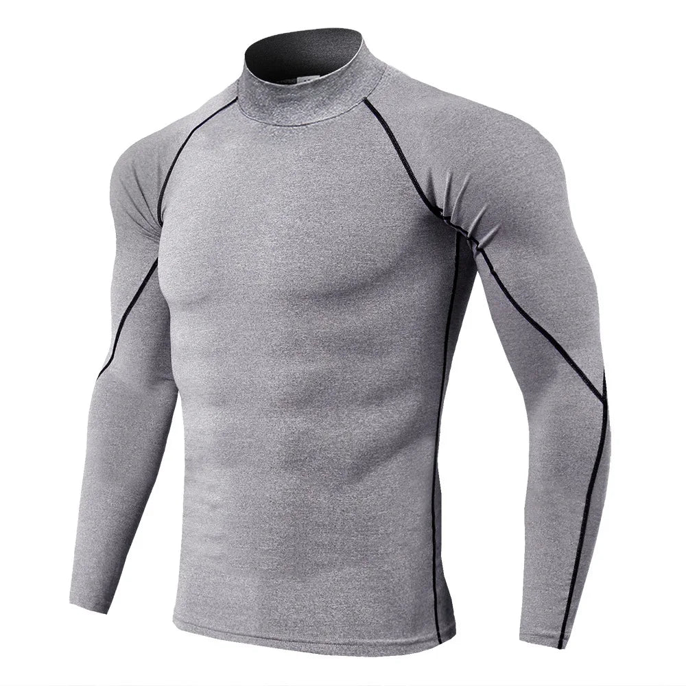 Herren Kompressions-Langarm-T-Shirt Sportbekleidung Männer Enges T-Shirt Elastischer Trainingsanzug Kleidung Fitnessstudios Fitness-T-Shirt für Herren