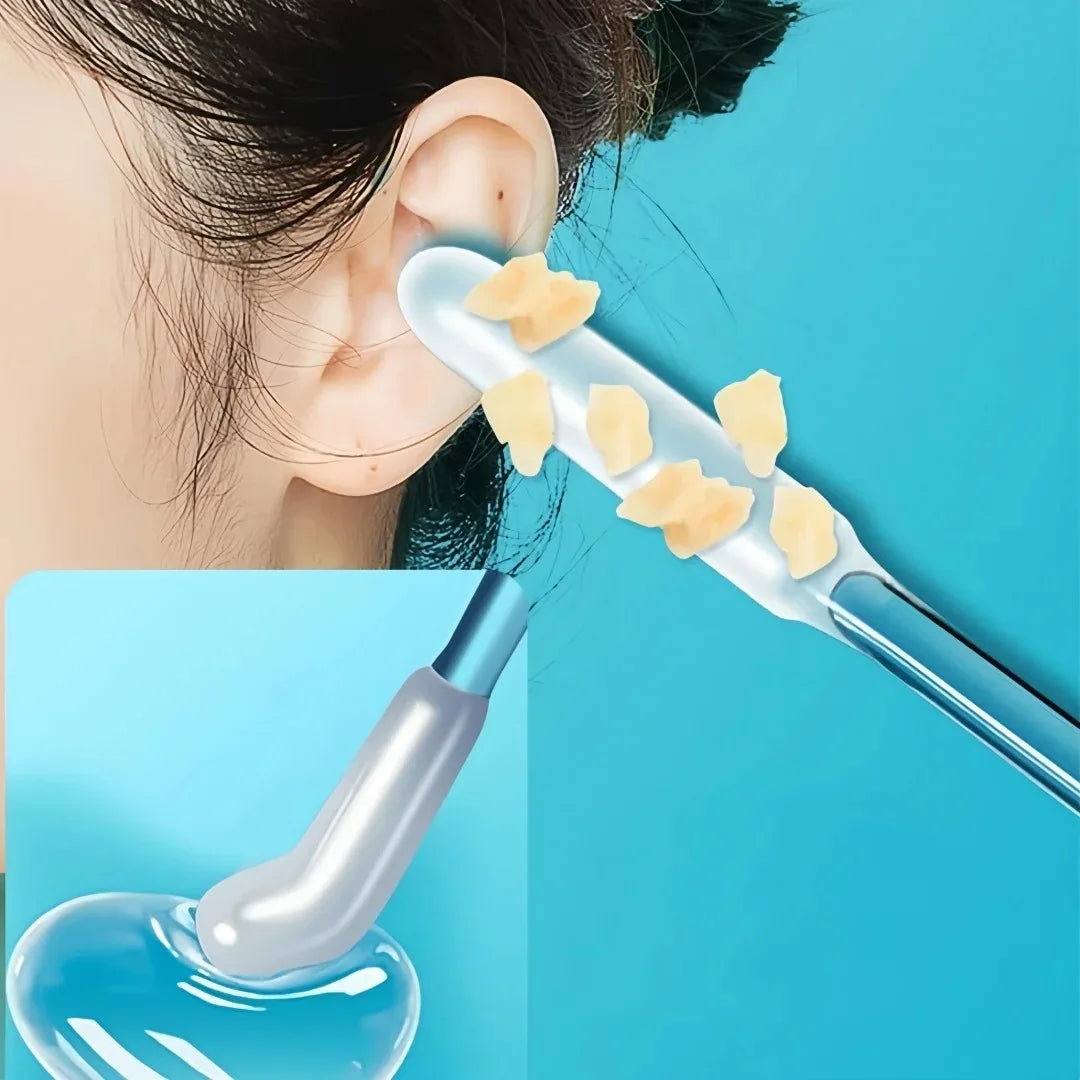 Sticky Ear Digger Tool Spiral Ear Wax Cleaner Soft Not Hurt Ear Pick Digging Spoon Safe Ear Cleaning Cotton Swabs