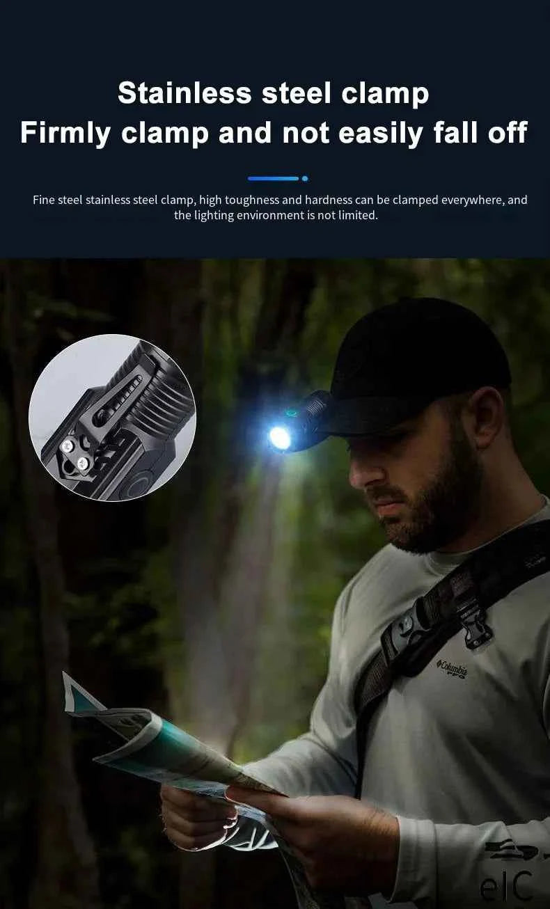 New Ultra Powerful Flashlight 3 Core LED Mini EDC Tactical Torch USB Rechargeable Outdoor Camping Fishing LED Hat Clip Lamp