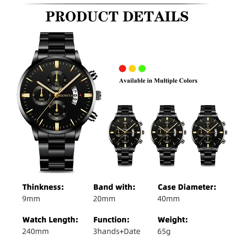 Mode Herren Edelstahl Uhr Luxus Kalender Quarz Armbanduhr Herren Business Uhren für Männer Uhr Montre Homme