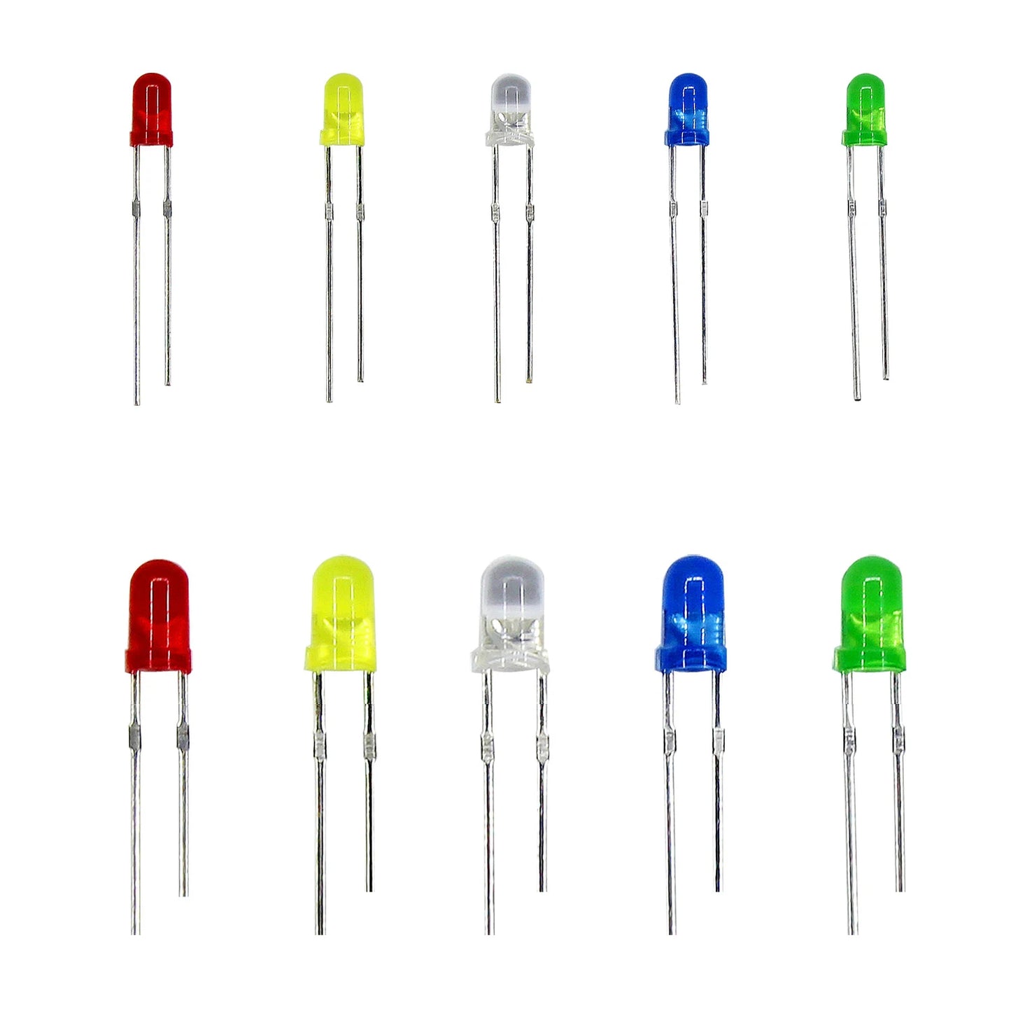 100/200Pcs 3mm 5mm LED Light Emitting Diodes Assortment Kit Round Diffused Led Circuit Component Assorted Set for Arduino