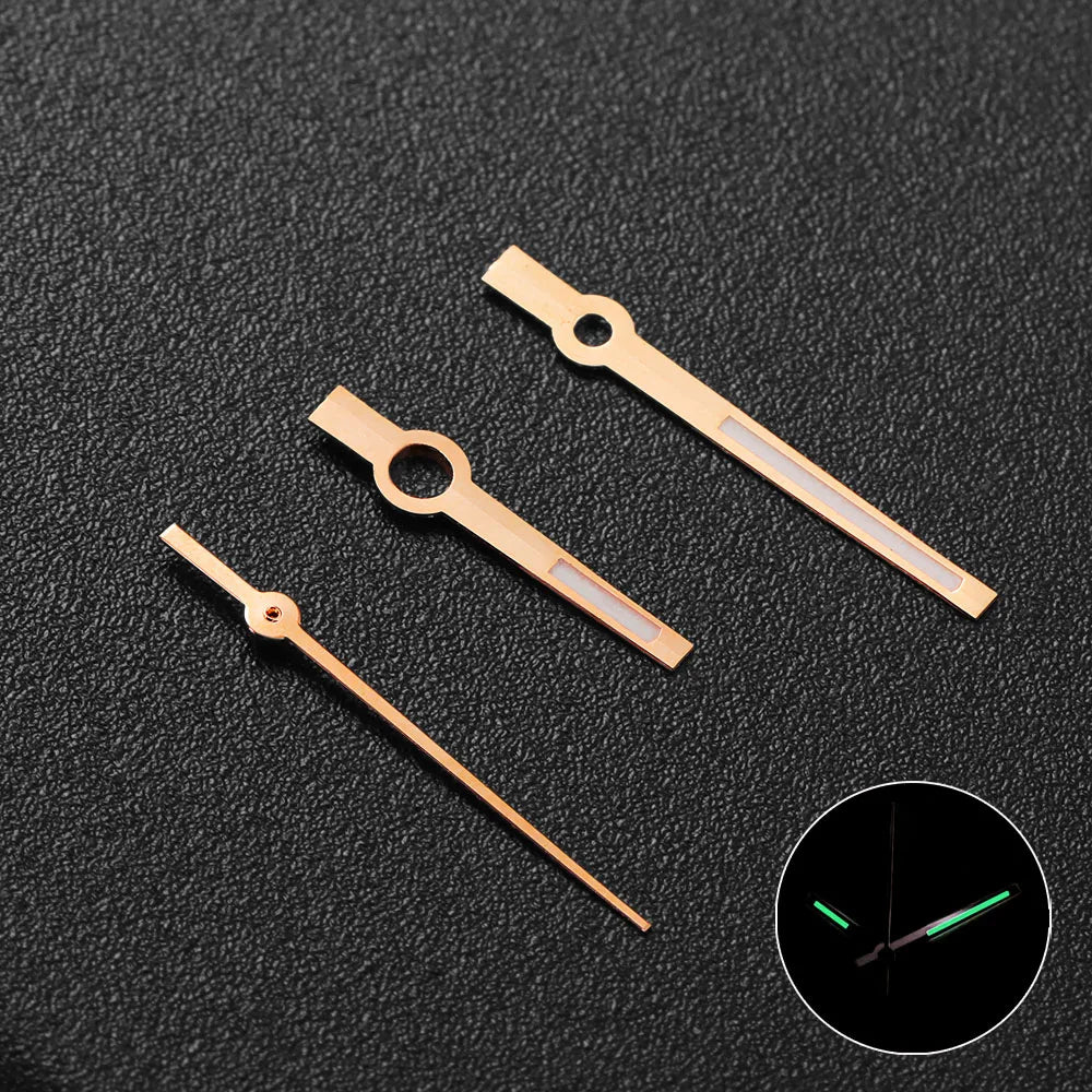 Modified Watch Hands Green Luminous Logbook Needle Silver Gold Rose Watch Accessories for NH35/NH36/4R/7S Movement