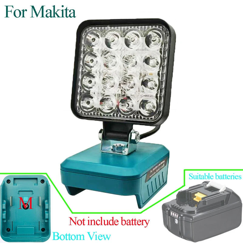 Power Tool Parts For Makita For DeWalt For Bosch For Milwaukee For Ryobi lithium Battery Flashlight Working Light Camping Lamp - Shoppiline
