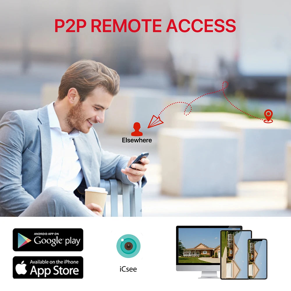 4K 8MP HD Wifi PTZ Camera Outdoor 4MP Dual Lens Dual Screen AI Auto Tracking IP Camera CCTV Audio Video Surveillance P2P iCSee - Shoppiline