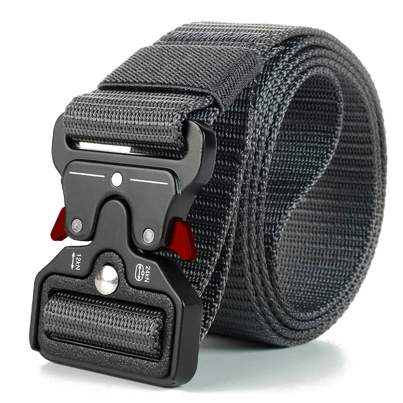 Ceinture tactique authentique à dégagement rapide, ceinture militaire d'extérieur en nylon souple véritable, accessoires de sport pour hommes et femmes, ceinture noire