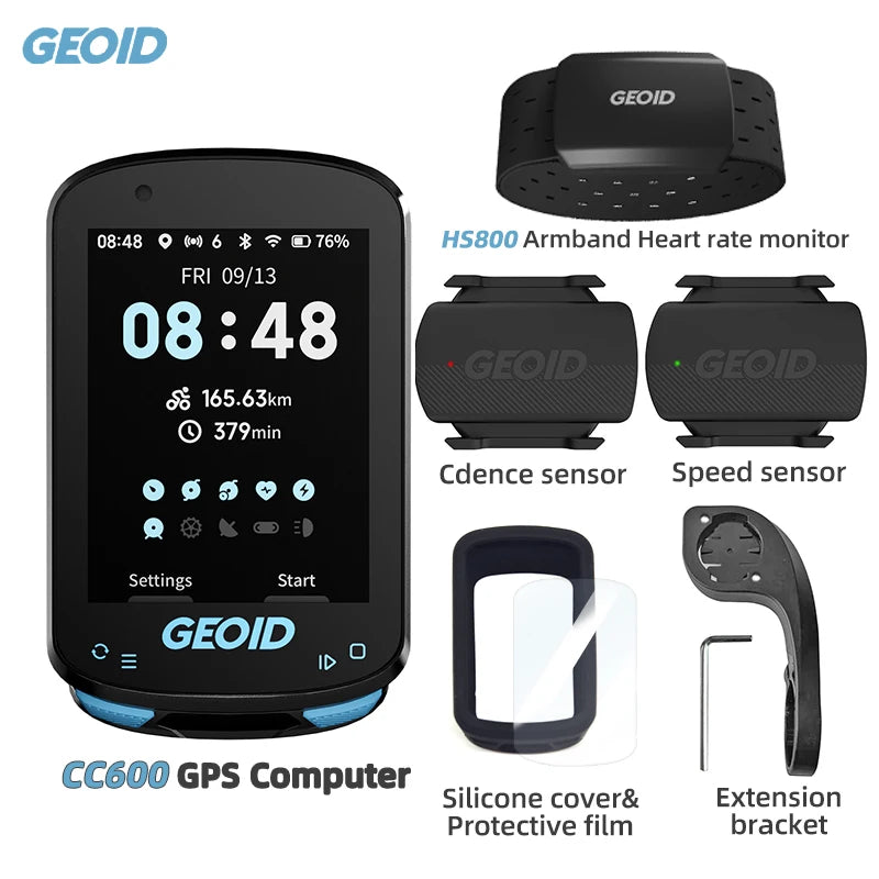 GEOID CC600 Route Navigation Bicycle GPS Computer 11 Languages Wireless Bike Speedometer Automatical WIFI ANT+ Odometer - Shoppiline