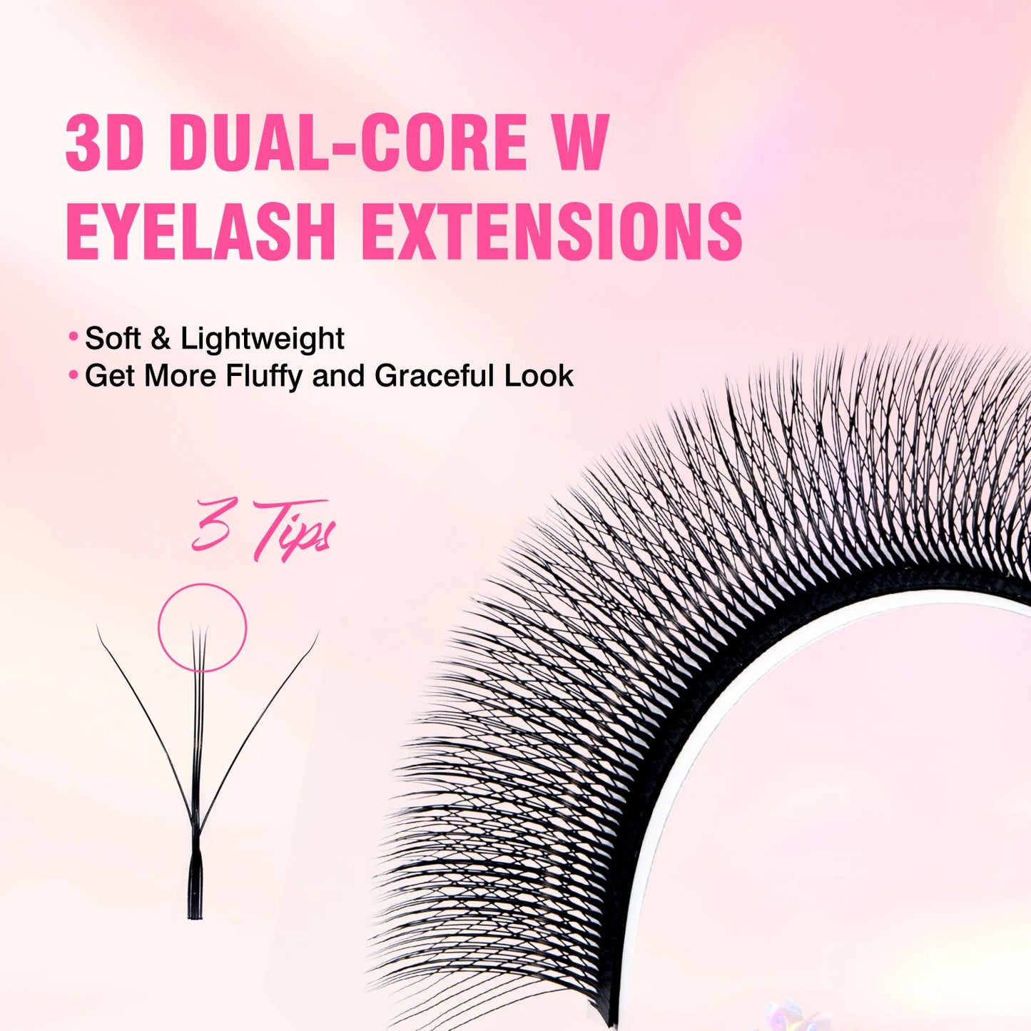 TDANCE 3D 4D 5D 6D Premade Fans Eyelash Extension W Style Faux Mink Natural Soft Bloom Lash Automatic Flowering Volume Eyelashes