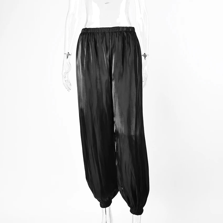 Linad Elegant Pink Crepe Loose Bloomers For Woman Street Chic Pleated Trousers Female Autumn Vintage High Waist Long Pants 2025
