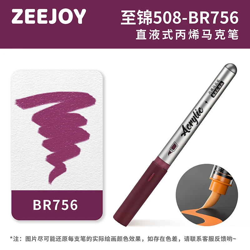 ZEEJOY 120/12/1 Colors Direct Liquid Acrylic Marker Pens Waterproof Pen Soft Brush Nib for Manga School Art Supplies Stationery