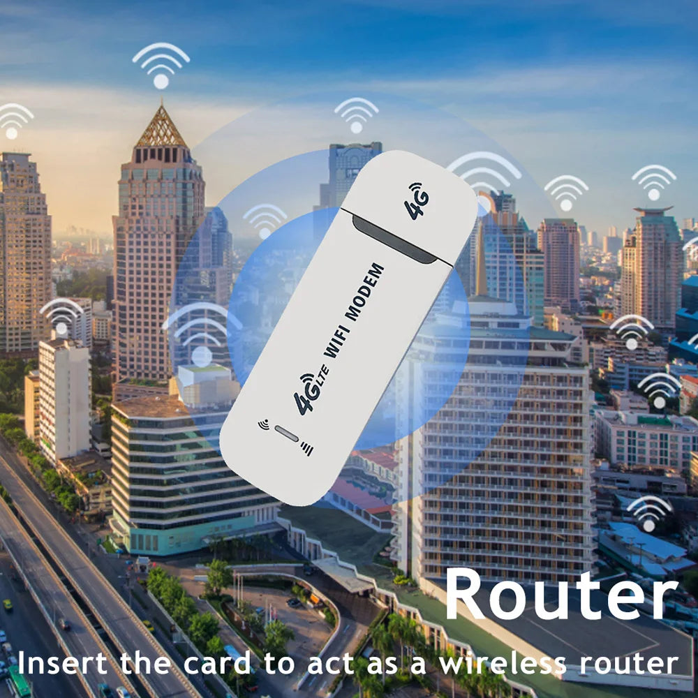 4G LTE Modem Stick Wireless 150Mbps USB Dongle Mobile Broadband 4G Sim Card Wireless Router Home Office Wireless WiFi Adapter