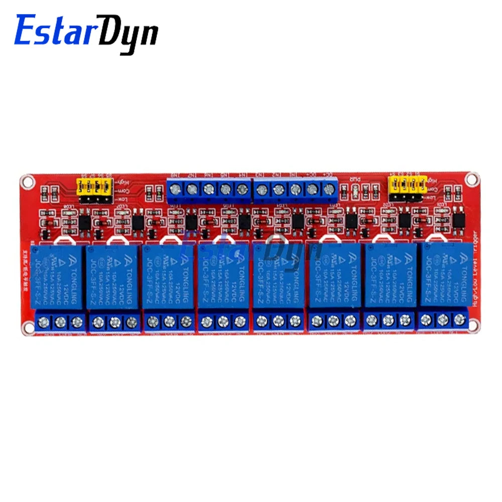 1 2 4 8 Channel 5V 12V Relay Module with Optocoupler, High Low Level Trigger Shield for Arduino PIC AVR MCU DIY Projects