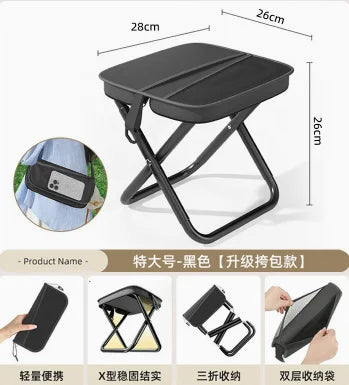 Lightweight Foldable Stool Shoulder Bag Design Collapsible Chair for Outdoor Camping & Fishing