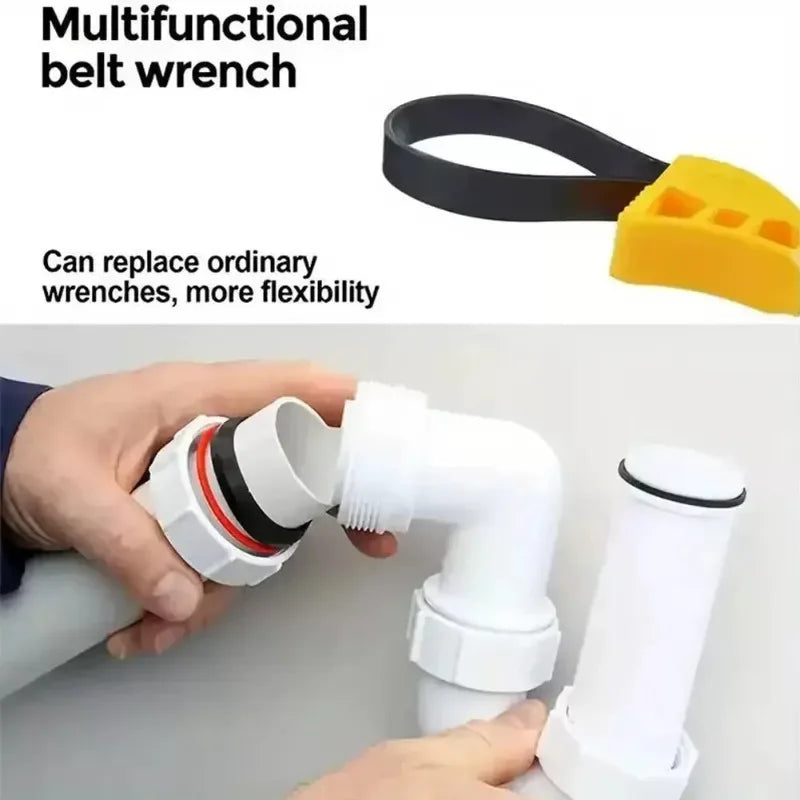 6 Inch Adjustable Rubber Strap Wrench Multifunctional Oil Filter Jar Pipe Opening Wrench