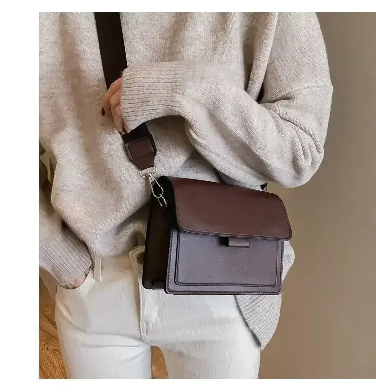 Women PU Leather Crossbody Bag Fashion Shoulder Messenger Handbag Small Flap Bag for Travel