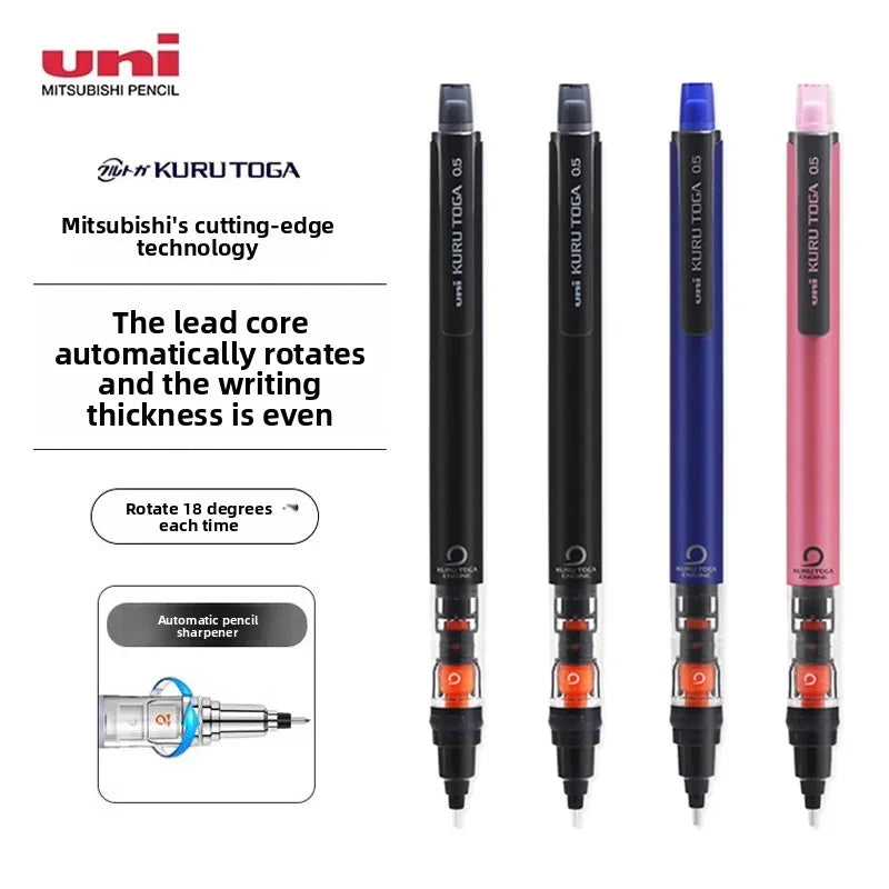 Janpan UNI Kuru Toga Mechanical Pencil M5-452 Drawing Pencil 0.5mm Low Center of Gravity Automatic Rotation School Supplies