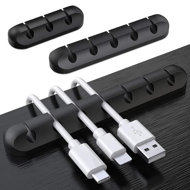 Silicone USB Cable Organizer USB Charging Cable Winder Desktop Tidy Management Clips Cable Holder For Mouse earphone Accessories