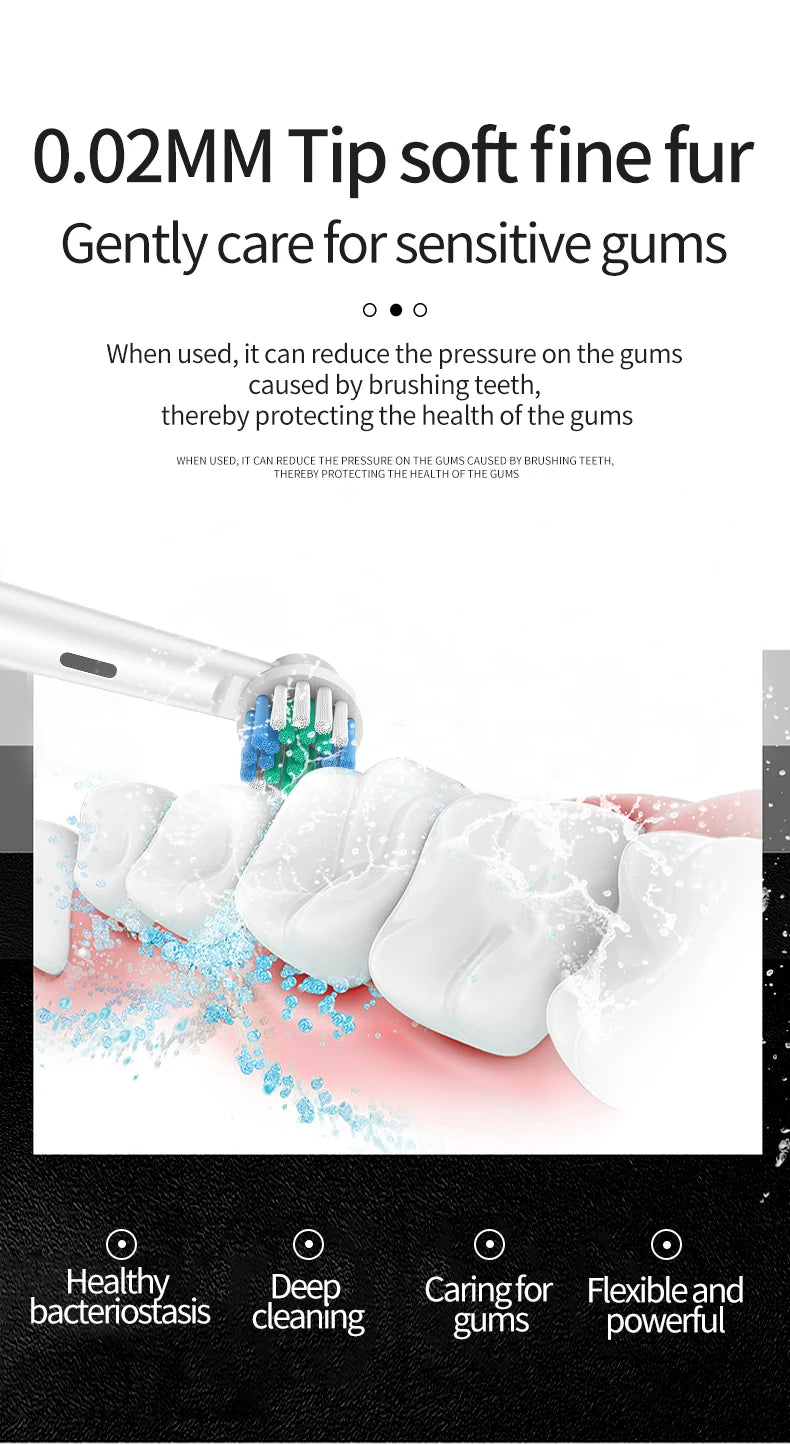 HOMEFISH Bestselling 5-Speed Rotating Electric Toothbrush 360° Rotating Soft Bristle Head Waterproof Sonic Rechargeable