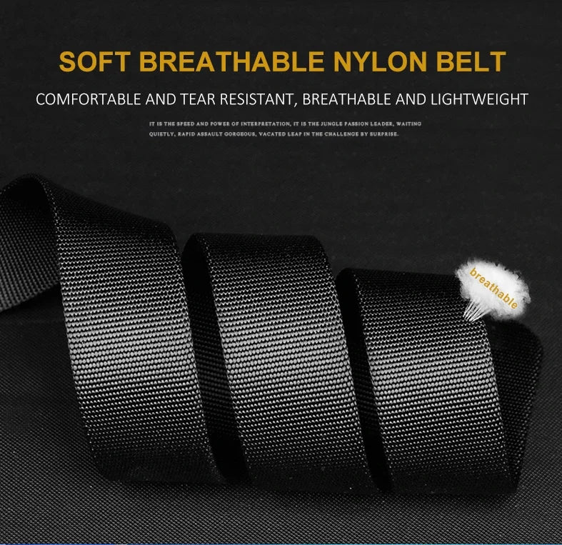 Ceinture tactique authentique à dégagement rapide, ceinture militaire d'extérieur en nylon souple véritable, accessoires de sport pour hommes et femmes, ceinture noire