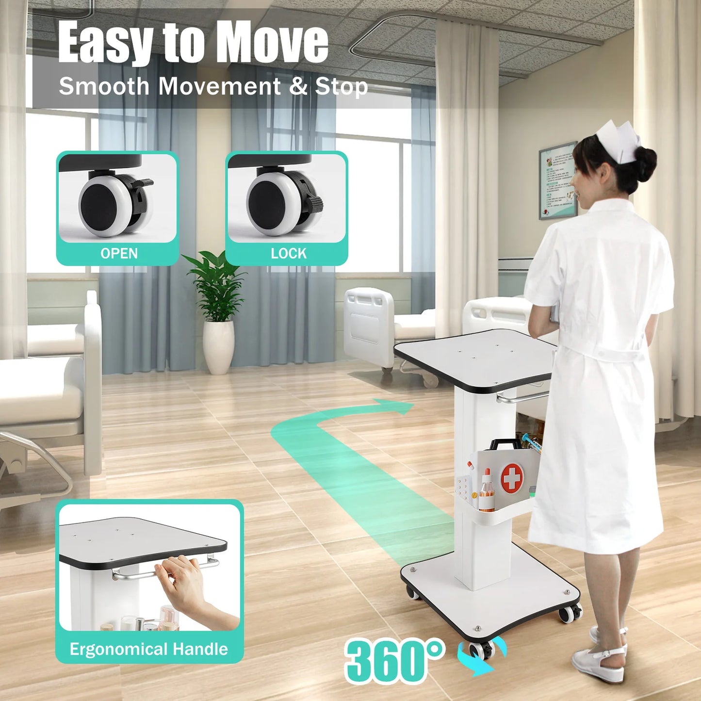 Salon Trolley Stand Beauty Instrument Beauty Auxiliary Trolley Organizer Cart With Wheel Spa Cart Equipment