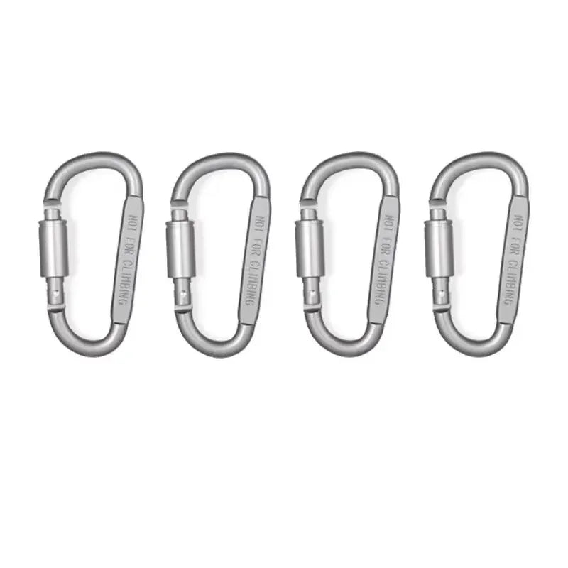 1-6PCS D-Shaped Carabiner Clips Heavy Duty Aluminum Alloy Quick Links for Backpack Keychain Outdoor Camping EDC Gear Accessories