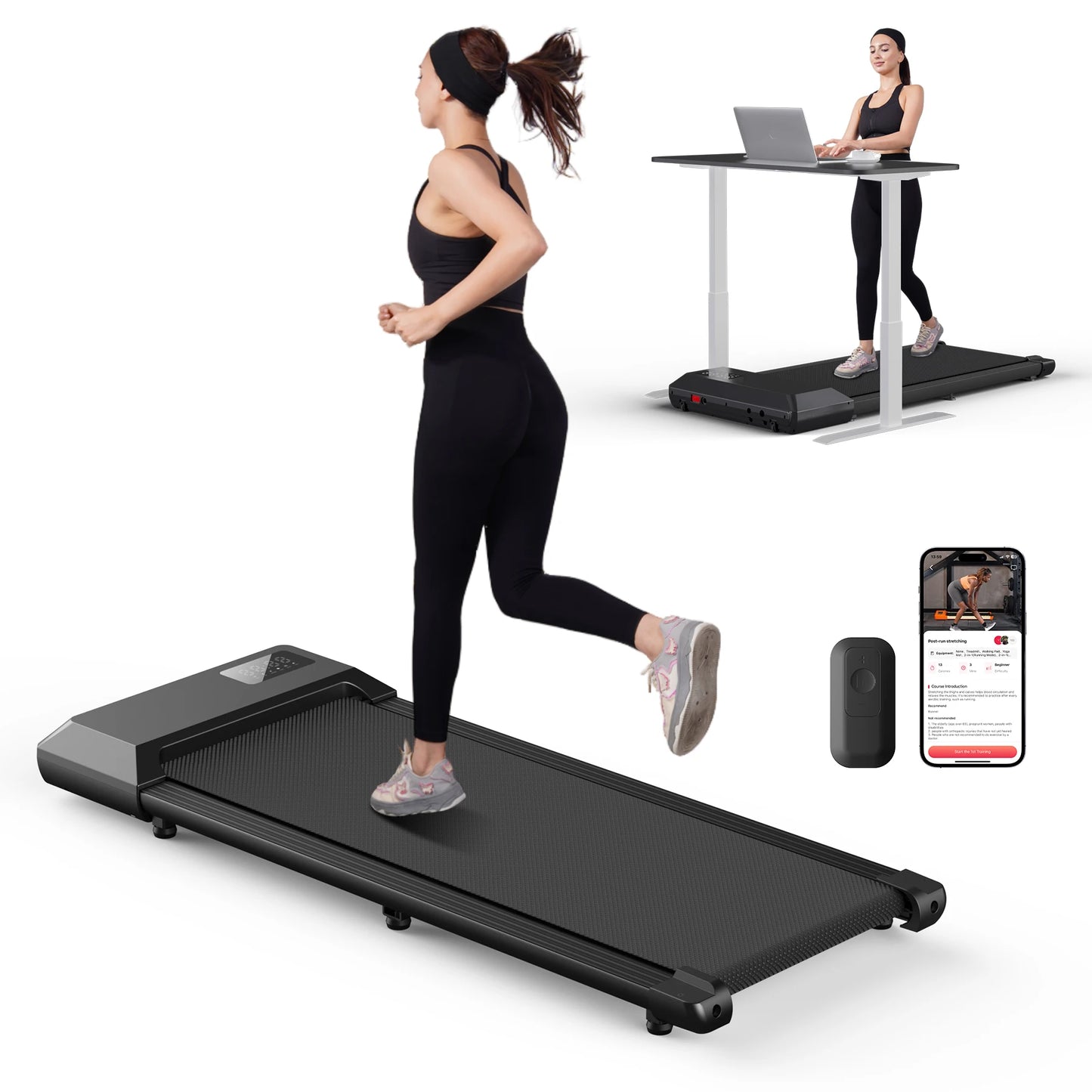 300lbs Treadmill for Home 2.5HP Treadmills Walking Pad LCD Digital Data Display 2in1 Walking Running Fitness Exercise Machine - Shoppiline