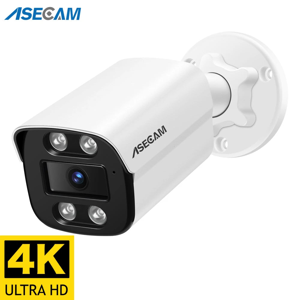New 4K 8MP IP Camera Audio Outdoor POE H.265 Onvif Metal Bullet Home Color Night Vision Surveillance Camera - Shoppiline