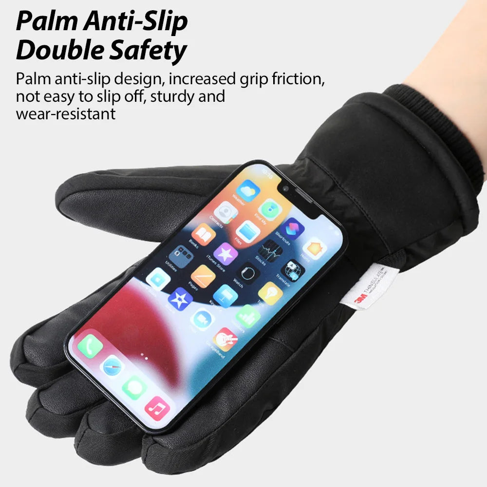 NEWBOLER Keep Warm Bicycle Gloves Full Finger Men Winter Autumn Windproof Cycling Glove Touch Screen MTB Road Bike Gloves