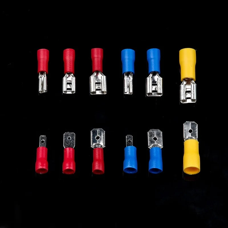 280/480/720pcs Cable Lugs Assortment Kit Wire Flat Female and Male Insulated Electric Wire Cable Connectors Crimp Terminals Set