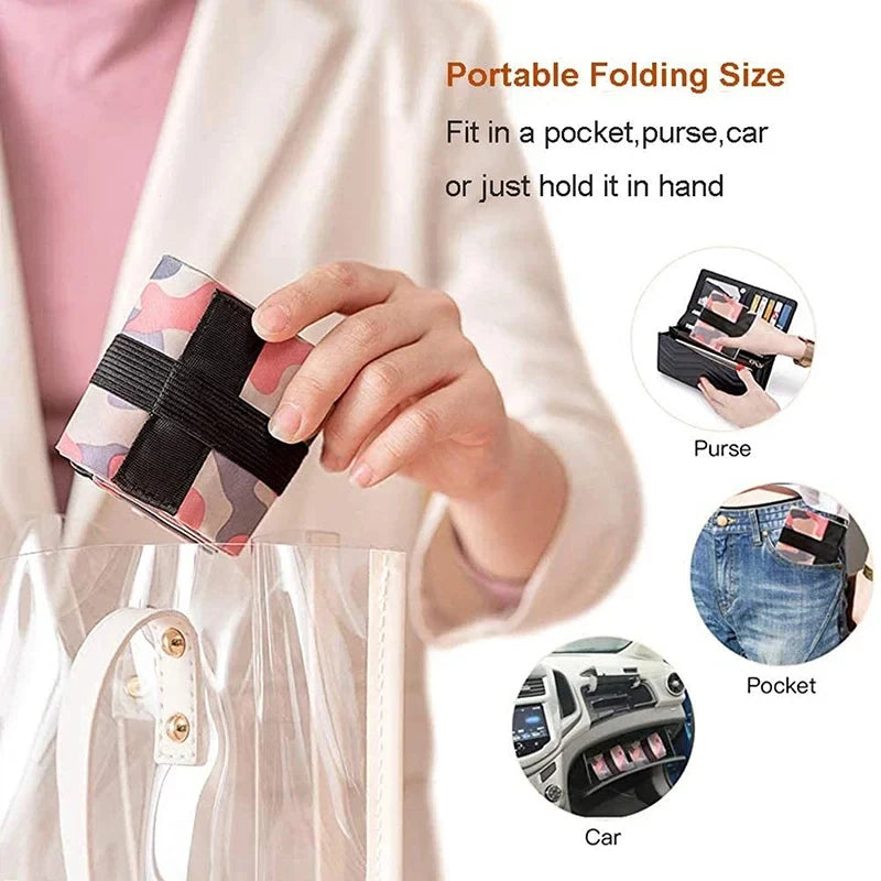 Foldable Eco-friendly Waterproof Storage Bag for Travel Shopping Portable Handbag Extra Large Capacity Travel Essentials