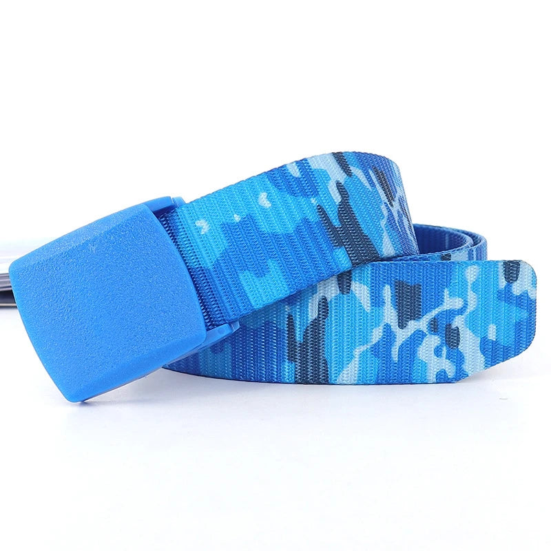 38mm Tactical Waist Belt Unisex Lightweight Weave Fabric with Plastic Buckle for Airport Security Men Women Camouflage Style