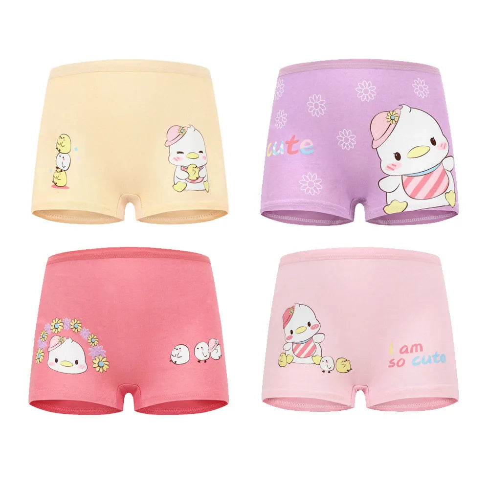 4 Stück/Los Design Kinder Mädchen Höschen Baumwolle Weich Hübsche Cartoon Einhorn Kinderunterwäsche für Mädchen Kinder Boxer Atmungsaktiv