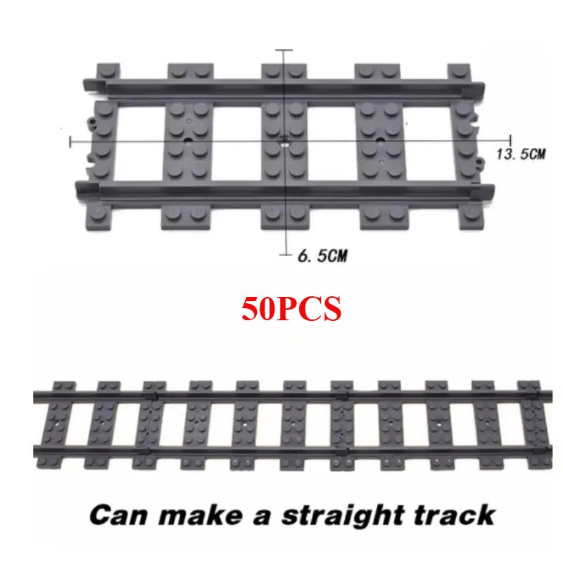 Building Block Track Elevated Bridge Double-layer Crossed Straight Rail Curved Rail Soft Rail Support Accessories Assembly Toy