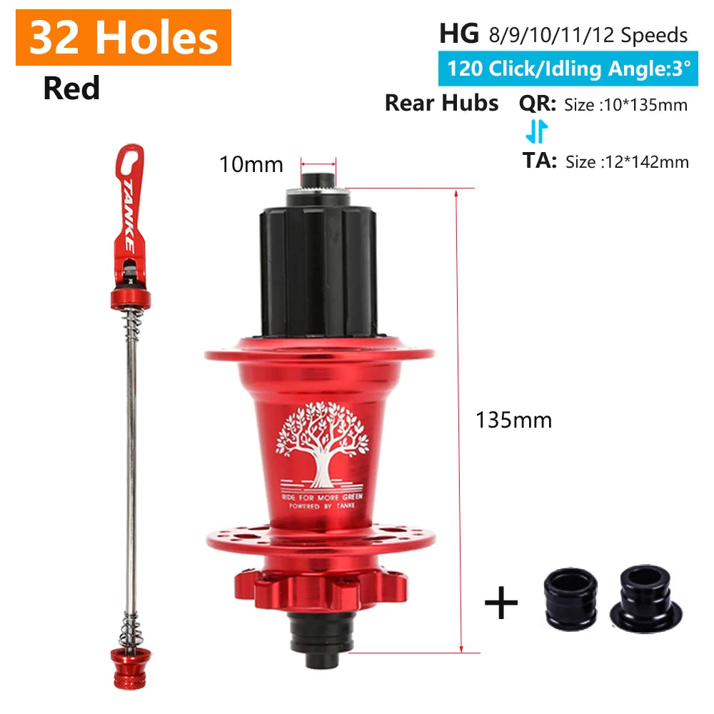 TANKE MTB 120 Click Hub 6 Bearing Bike Front Rear 28 32 36 Holes Disc Brake QR Bicycle mass thunder Noisy Cube 6 Pawl Hubs TH390